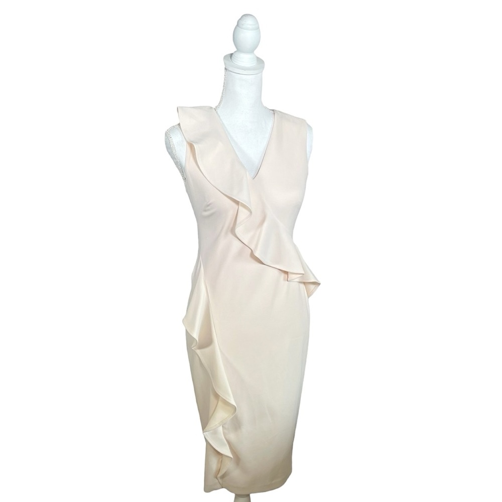 Calvin Klein Cream Sleeveless Sheath Dress